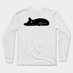 Sleeping black cat Long Sleeve T-Shirt